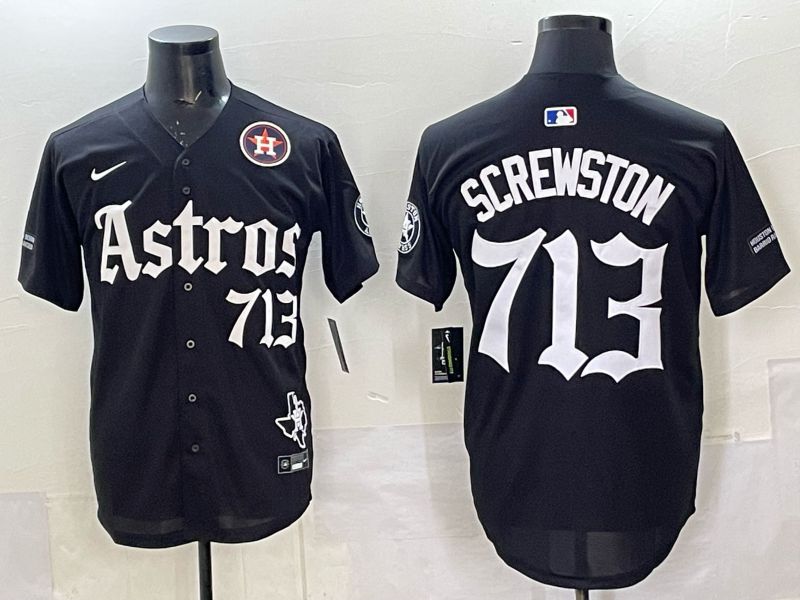 Men 2025 Houston Astros 713 Screwston Black Five generations Joint Name Nike MLB Jersey style 62->toronto blue jays->MLB Jersey